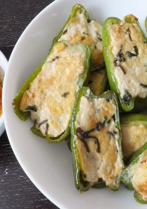 豆腐・鶏ひき肉のつくね＆ピーマン詰め-レシピのメイン写真