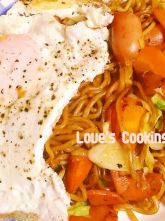 簡単!残り物アレンジ野菜たっぷり焼きそば-レシピのメイン写真
