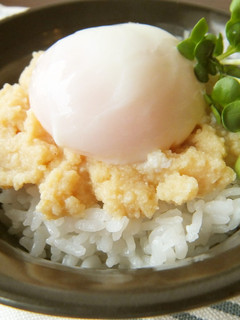 節約!おからそぼろ丼、温玉のせ-レシピのメイン写真