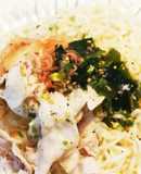 冷やしぶっかけ塩ラーメン青しそ仕上げ