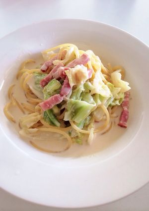 ベーコンとキャベツのクリームパスタ-レシピのメイン写真