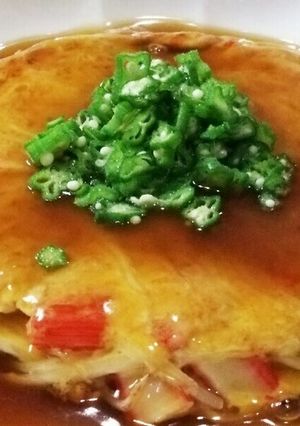 かにかま玉あんかけ♪オクラ乗せ♡-レシピのメイン写真