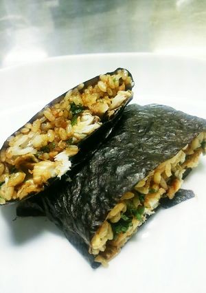 蒲焼き風のあじのおにぎらず-レシピのメイン写真