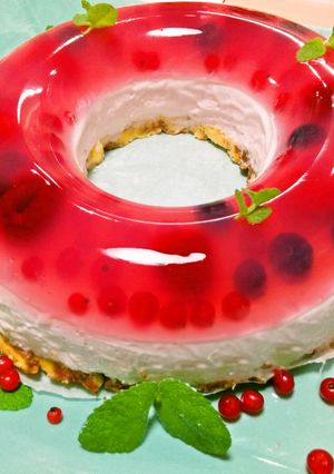レッドカラントのゼリーと豆乳チーズケーキ-レシピのメイン写真