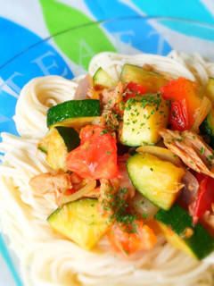 夏♪ズッキーニ☆イタリアンな…そうめん!-レシピのメイン写真