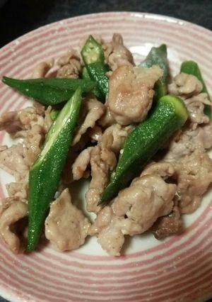 豚肉とオクラのめんつゆ炒め-レシピのメイン写真