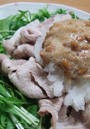 豚しゃぶ☆納豆おろしなめたけ-レシピのメイン写真