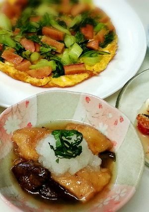 カレー味の魚ニソ&キャベツ卵のっけ焼き-レシピのメイン写真