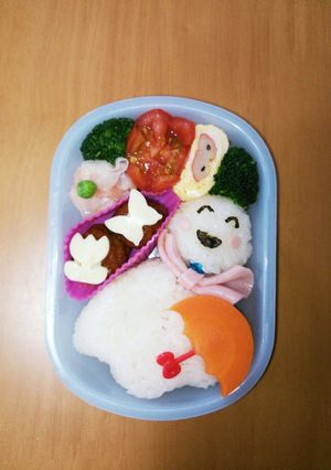 キャラ弁　　簡単　梅雨　てるてる坊主-レシピのメイン写真