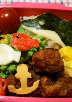 水族館遠足に☆イルカショーのキャラ弁♡-レシピのメイン写真