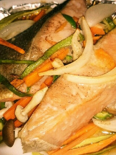 トースターでバターポン酢で野菜鮭ホイル焼-レシピのメイン写真