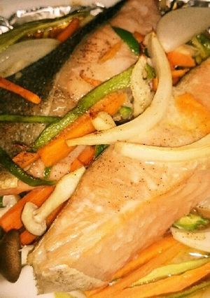 トースターでバターポン酢で野菜鮭ホイル焼-レシピのメイン写真