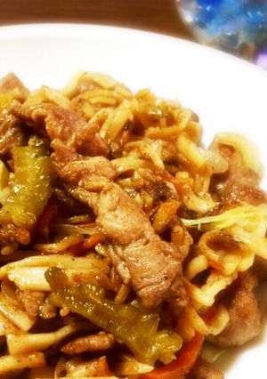 太陽の恵み!真夏のゴーヤ入り焼うどん-レシピのメイン写真