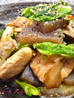 鶏肉とこんにゃくのピリ辛味噌炒め-レシピのメイン写真