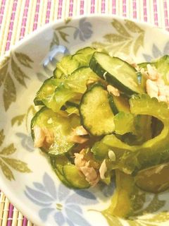 ゴーヤとキュウリのサラダ★ツナでマイルド-レシピのメイン写真