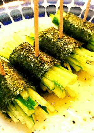 おつまみに☆胡瓜の海苔チーズ巻き-レシピのメイン写真