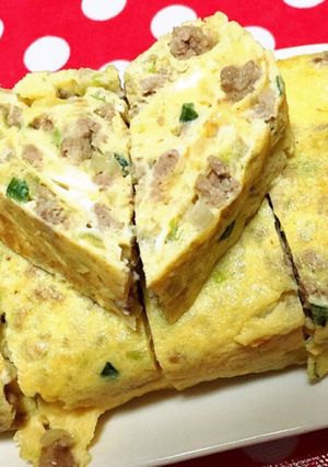 メモ☆簡単自分流☆餃子のタネで卵焼き-レシピのメイン写真