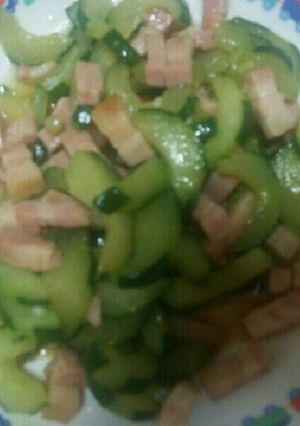 きゅうりとベーコン炒め(中華あじ)-レシピのメイン写真