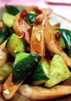 胡瓜と魚肉ソーセージのピリ辛炒め-レシピのメイン写真