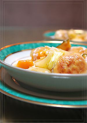 かぼちゃと鶏団子のｸﾘｰﾑ煮-レシピのメイン写真