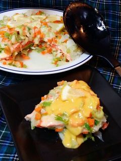レンジで♪鮭野菜チーズ蒸しオランディーズ-レシピのメイン写真