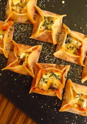 餃子の皮で簡単♪夏野菜のひとくちピザ-レシピのメイン写真
