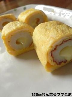 チーズちくわで簡単★おつまみ卵焼き♪-レシピのメイン写真