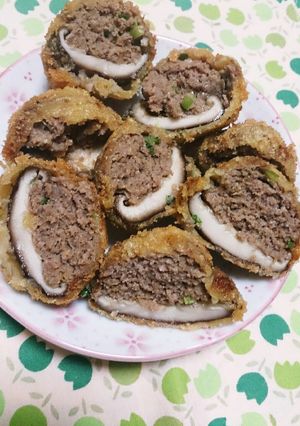 しいたけの肉詰めフライ-レシピのメイン写真