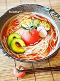 ＊Wトマトの真っ赤なぶっかけ素麺＊