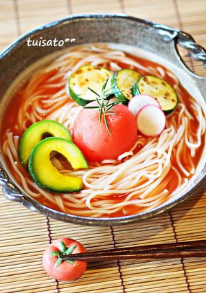 ＊Wトマトの真っ赤なぶっかけ素麺＊-レシピのメイン写真