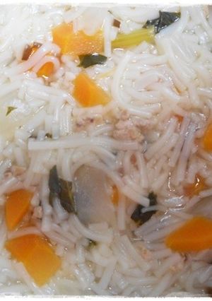 離乳食完了期　鶏ミンチほうれん草そうめん-レシピのメイン写真