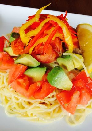 簡単♡サーモンと美味しい仲間の冷製パスタ-レシピのメイン写真