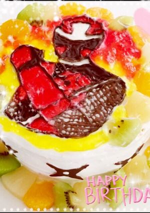 ゼリーで簡単キャラケーキ ニンニンジャー-レシピのメイン写真