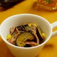 なすとベーコンのバジル炒め