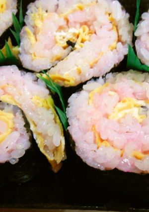 桜でんぷと薄焼きたまごの海苔巻き-レシピのメイン写真