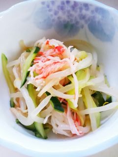 きゅうりともやしとカニカマの酢の物☆-レシピのメイン写真