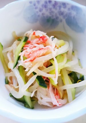 きゅうりともやしとカニカマの酢の物☆-レシピのメイン写真