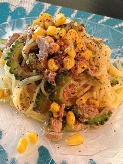 とうもろこしとゴーヤの冷製パスタ-レシピのメイン写真
