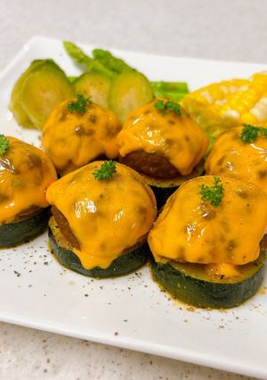 ☼チーズとひき肉♪ズッキーニのオーブン焼-レシピのメイン写真