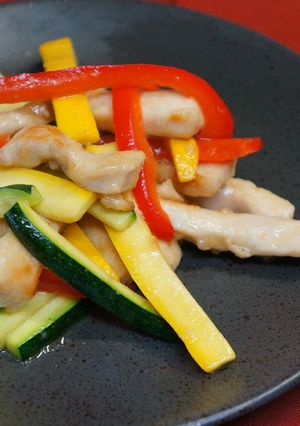 鶏むね肉と夏野菜の炒め物-レシピのメイン写真