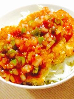 ささみカツレツ丼 サルサソース-レシピのメイン写真