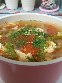 爽やかトマトとふわふわたまごのスープ-レシピのメイン写真