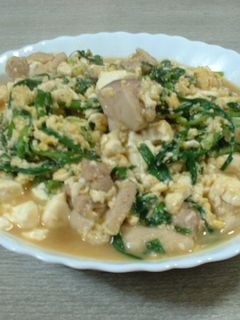 焼き肉のタレで豆腐とニラの卵とじ-レシピのメイン写真