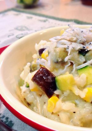 夏野菜としらすのサマーリゾット-レシピのメイン写真
