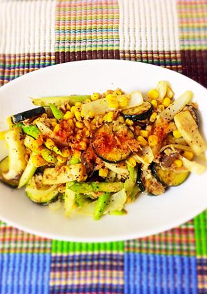 夏野菜とツナのマヨネーズ炒め-レシピのメイン写真