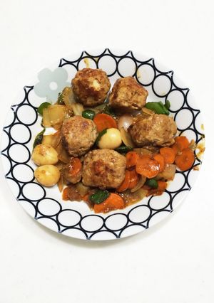 うずら入り肉団子の中華炒め-レシピのメイン写真