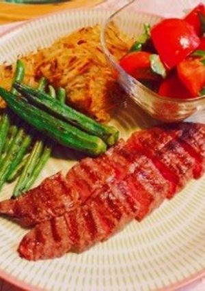 グリルパンで焼くだけ 和牛さがりと野菜編-レシピのメイン写真