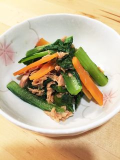にんじんと小松菜とツナの炒めもの-レシピのメイン写真