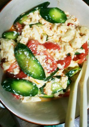豆腐と夏野菜のピリ辛サラダ-レシピのメイン写真