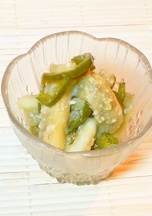 さっぱり♪焼きなすとピーマン甘酢味噌あえ-レシピのメイン写真